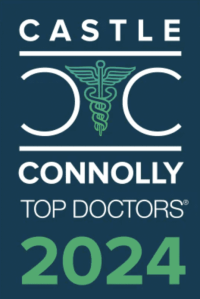 An image of a Castle Connolly Top Doctors logo, representing Dr. Alicia Carter's expertise in sports medicine.